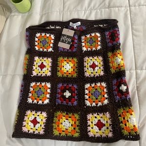 BRAND NEW Pitaya Granny Square Crochet Mini Skirt 🤎